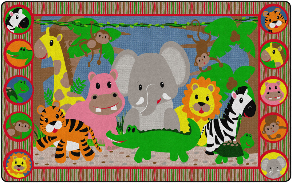 JUNGLE MATCHING FUN RECTANGLE CARPETS 7'6X12'