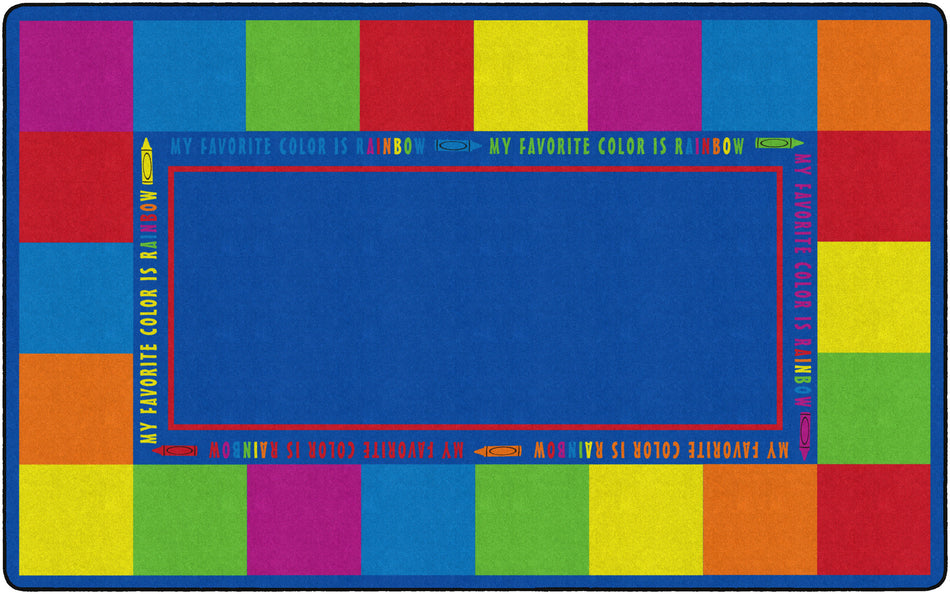 MY FAVORITE COLOR CLASSROOM RUG RECTANGLE CARPETS 7'6X12