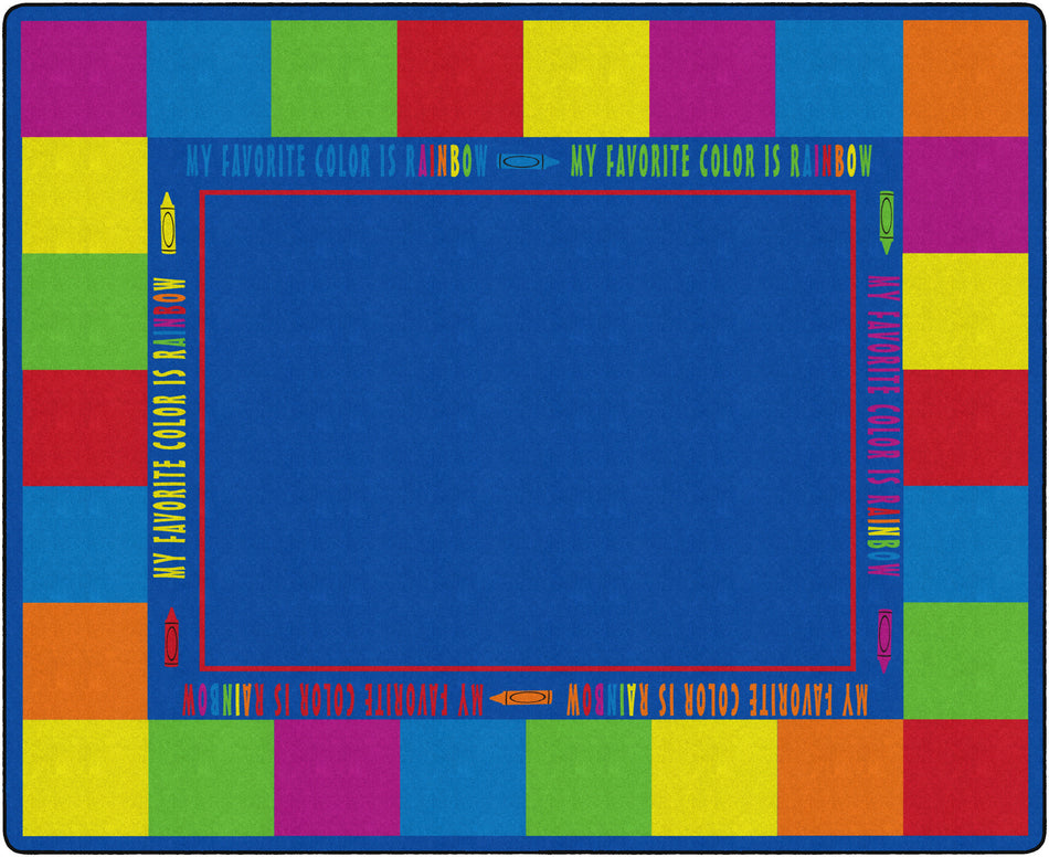 MY FAVORITE COLOR CLASSROOM RUG RECTANGLE CARPETS 10'6 x 13'2
