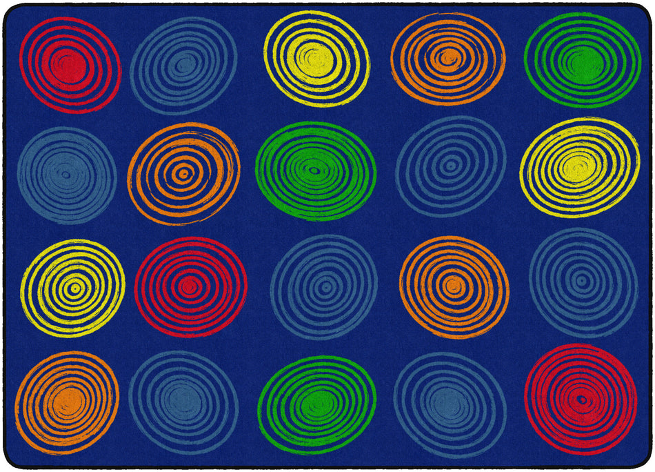 CIRCLES PRIMARY RECTANGLE CARPETS 6'X8'4
