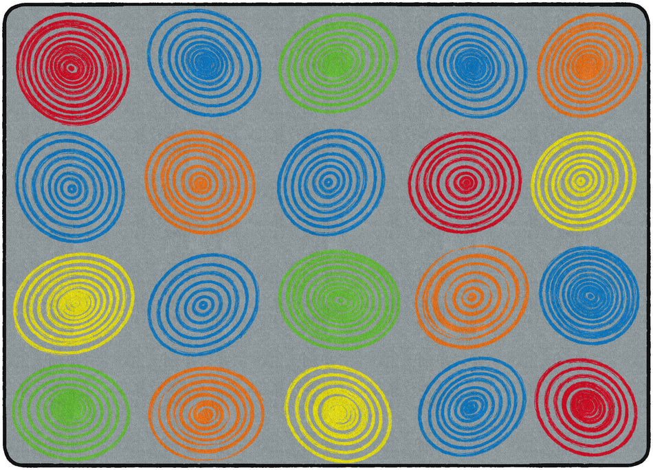 CIRCLES GREY & MULTI RECTANGLE CARPETS 6'X8'4