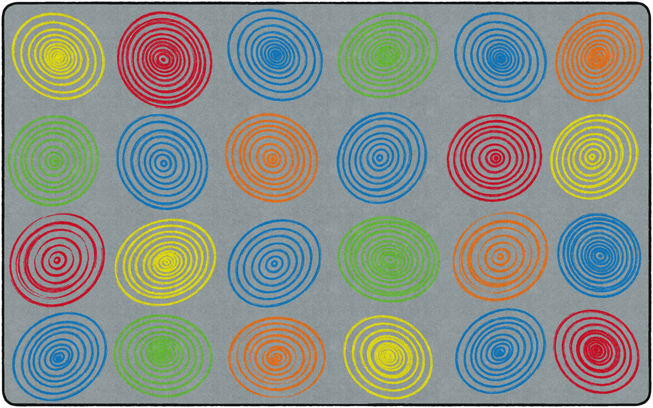 CIRCLES GREY & MULTI RECTANGLE CARPETS 7'6X12'