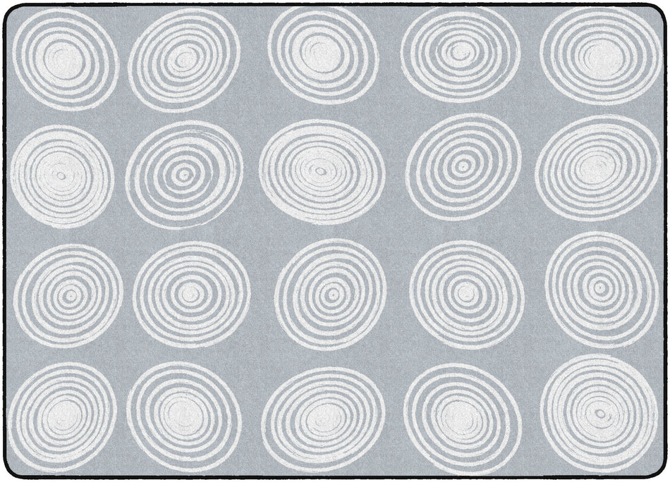 CIRCLES GREY & WHITE RECTANGLE CARPETS 6'X8'4
