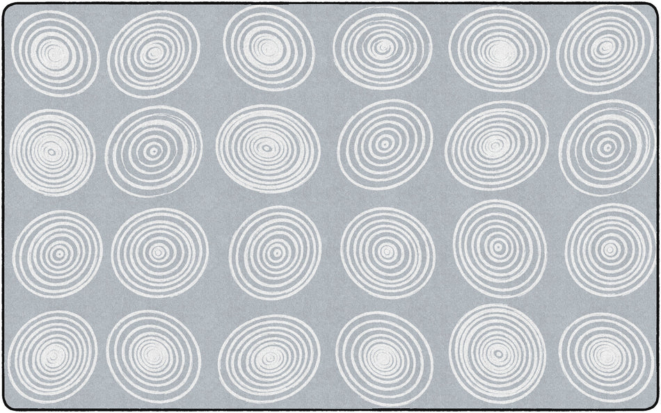 CIRCLES GREY & WHITE RECTANGLE CARPETS 7'6X12'