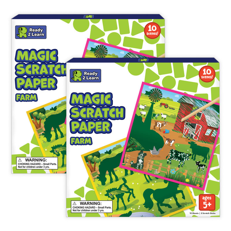 Magic Scratch Paper, Farm, 10 Per Pack, 2 Packs