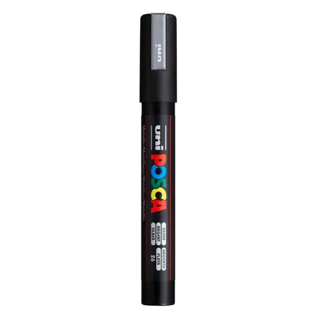 uni® POSCA PC-5M Water-Based Paint Markers, Reversible Medium Tip (1.8-2.5mm), Silver