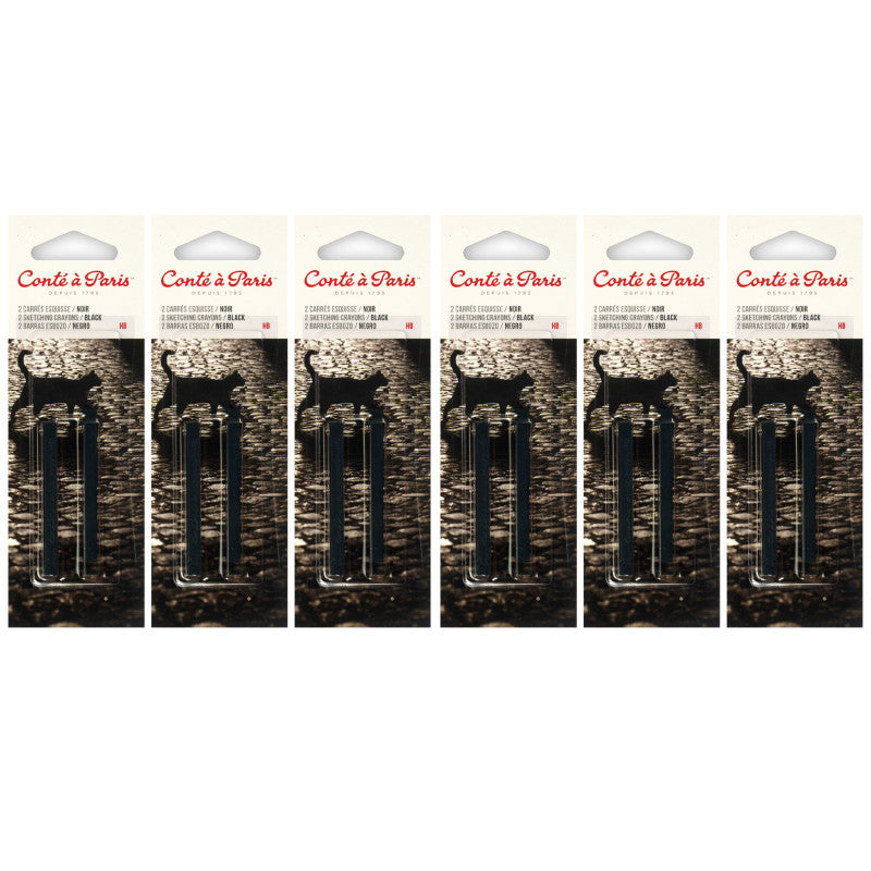 CarrÃ©s Esquisse Sketching Pastel Crayons, Black HB, 2 Per Pack, 6 Packs