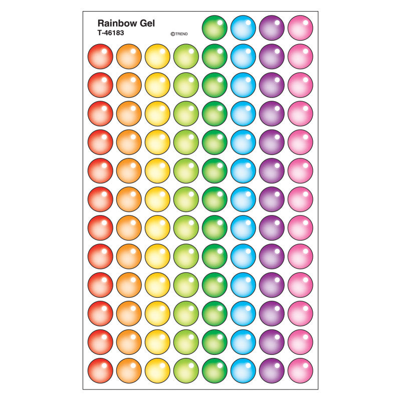 Rainbow Gel superSpots&reg; Stickers, 800 ct