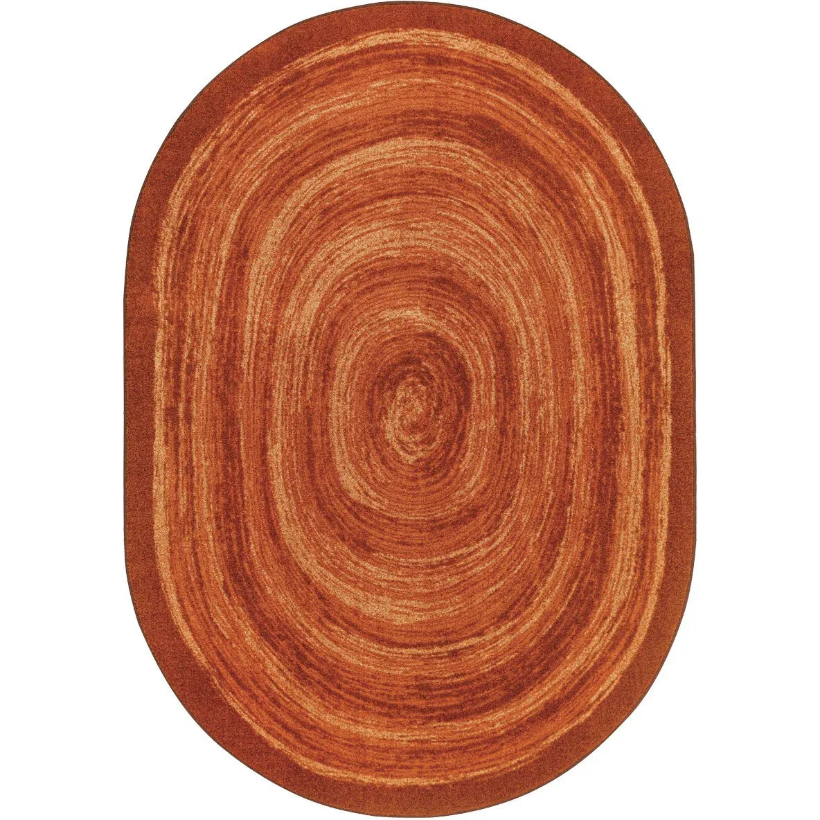 Feeling Fun 10'9" x 13'2" Oval area rug in color Orange
