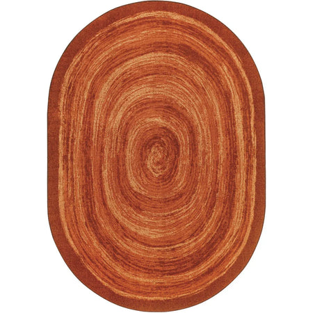 Feeling Fun 7'8" x 10'9" Oval area rug in color Orange
