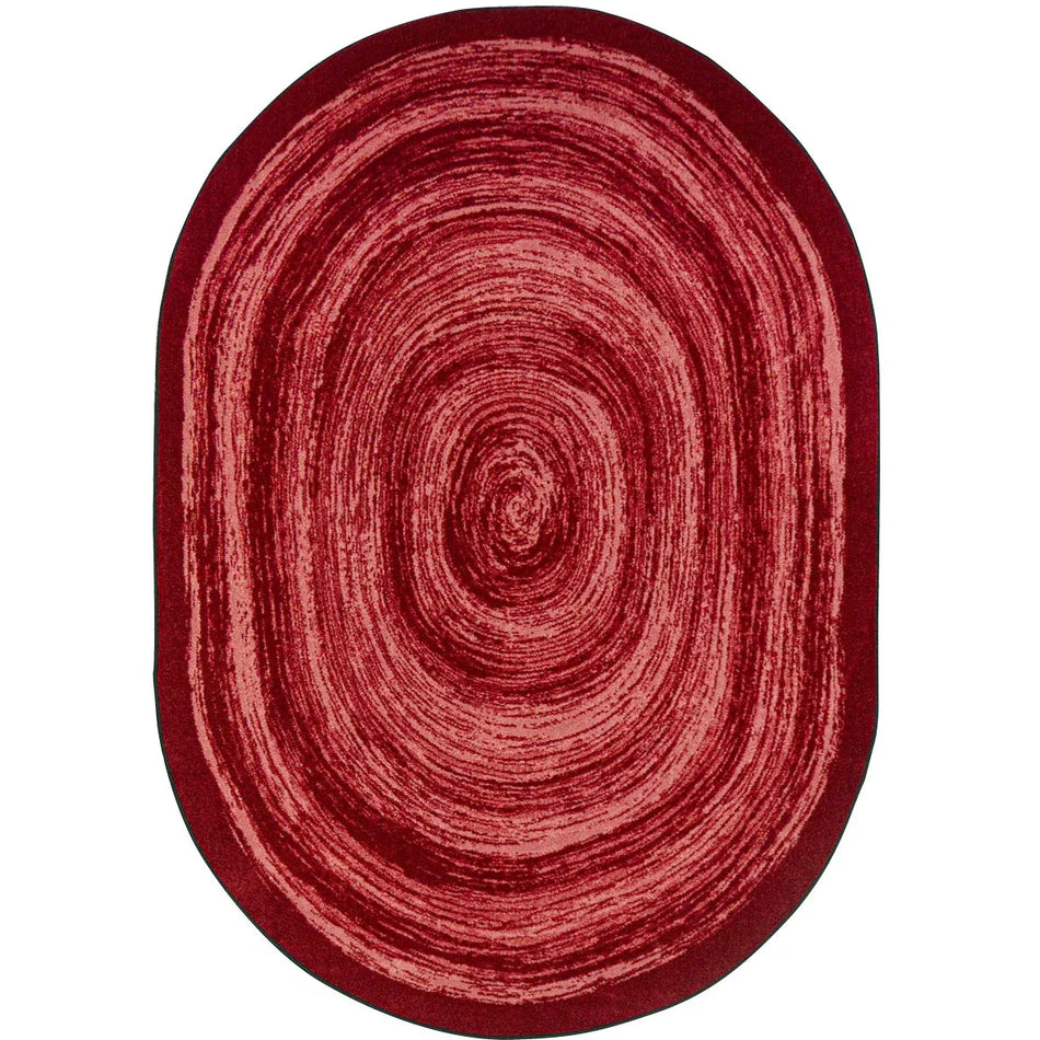 Feeling Fun 10'9" x 13'2" Oval area rug in color Red