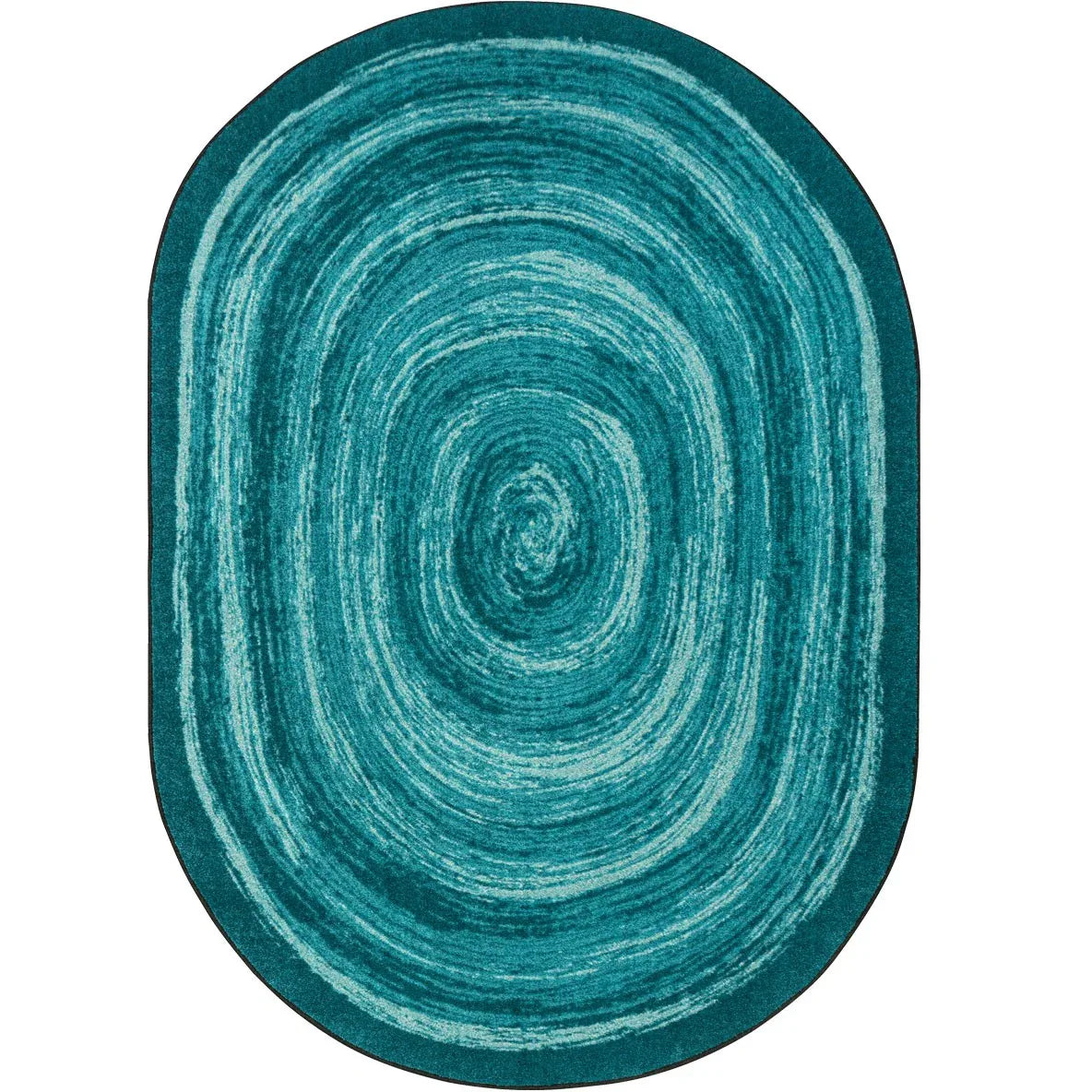 Feeling Fun 5'4" x 7'8" Oval area rug in color Teal
