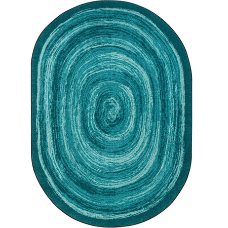 Feeling Fun 5'4" x 7'8" Oval area rug in color Teal