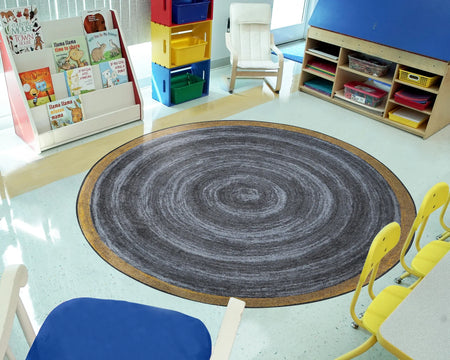 Feeling Natural 5'4" Round area rug in color Slate
