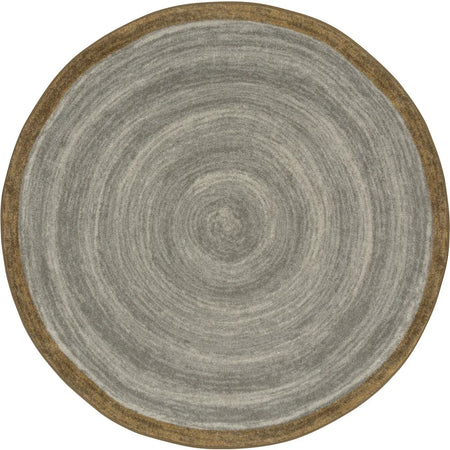 Feeling Natural 7'7" Round area rug in color Stone