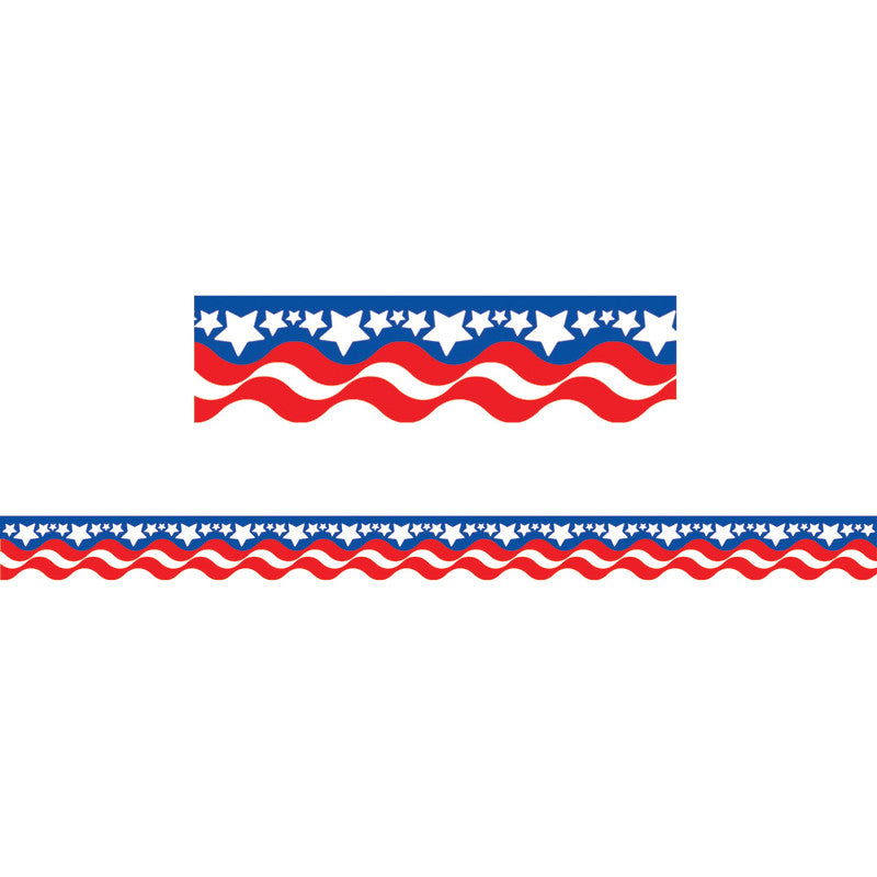 Patriotic Scalloped Border Trim, 35 Feet