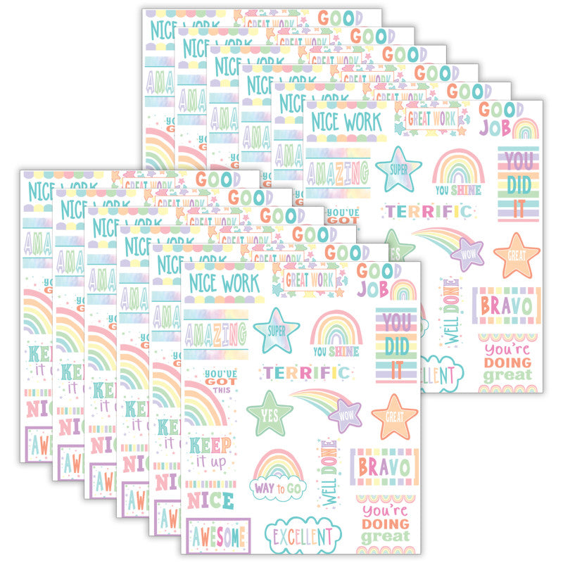 Pastel Pop Stickers, 120 Per Pack, 12 Packs