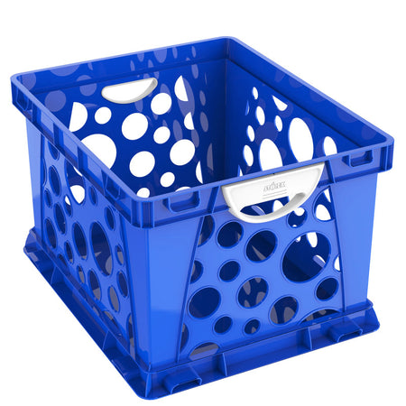 Premium File Crate with Handles, Classroom Blue