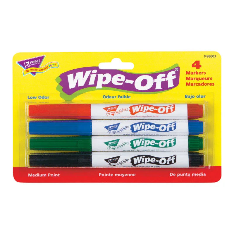 4-Pack Standard Colors Wipe-Off&reg; Markers