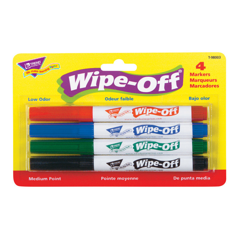 4-Pack Standard Colors Wipe-Off&reg; Markers