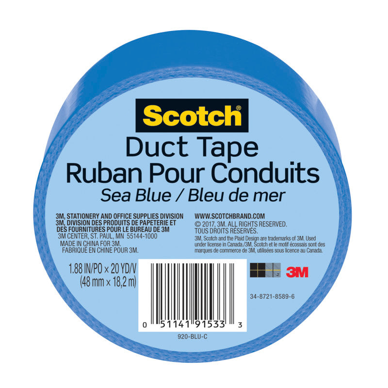 Duct Tape for Artists, 1.88 in x 20 yd (48 mm x 18.2 m), Sea Blue