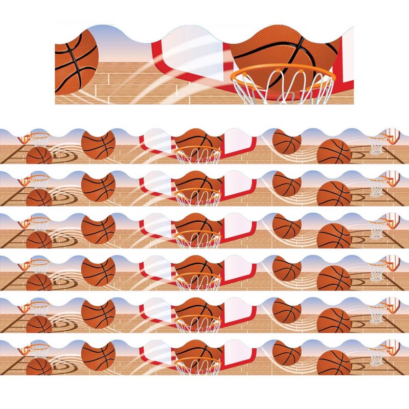 Basketball Deco Trim&reg;, 37 Feet Per Pack, 6 Packs