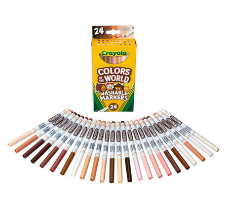 Crayola® Colors of the World Washable Skin Tone Markers, FINELINE 24 Count (BIN587810)