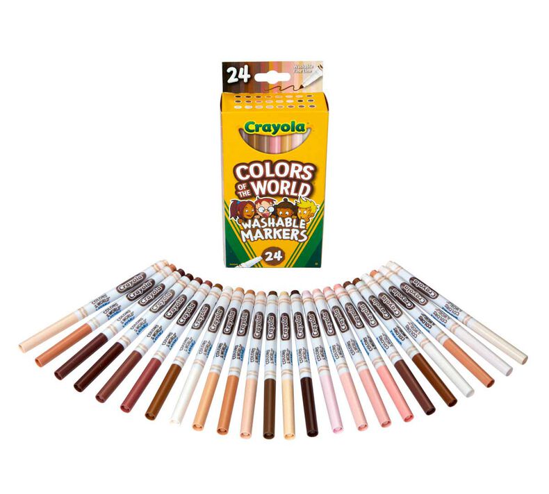 Crayola® Colors of the World Washable Skin Tone Markers, FINELINE 24 Count (BIN587810)