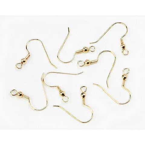 144 Pcs Gold Ball & Coil Earring Hooks/Fish Hooks/Ear Wire for DIY Jewelry Making