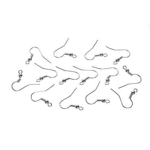 144 Pcs Silver Ball & Coil Earring Hooks/Fish Hooks/Ear Wire for DIY Jewelry Making