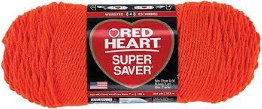 Red Heart Jumbo Super Saver Yarn - Flame Orange - 385952