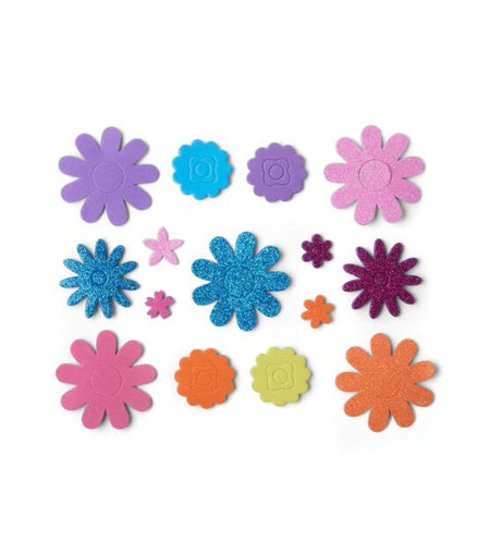 Foam Self-Adhesive Shapes 500/pkg - Glittering Flower Shapes