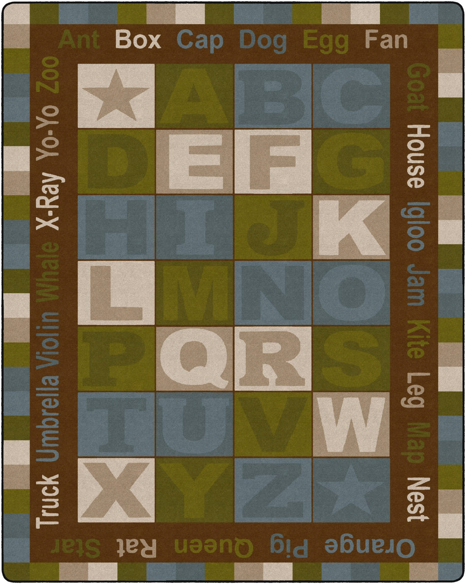 ABC WORDS ( TRANQUILITY) RECTANGLE CARPETS 10'6 x 13'2