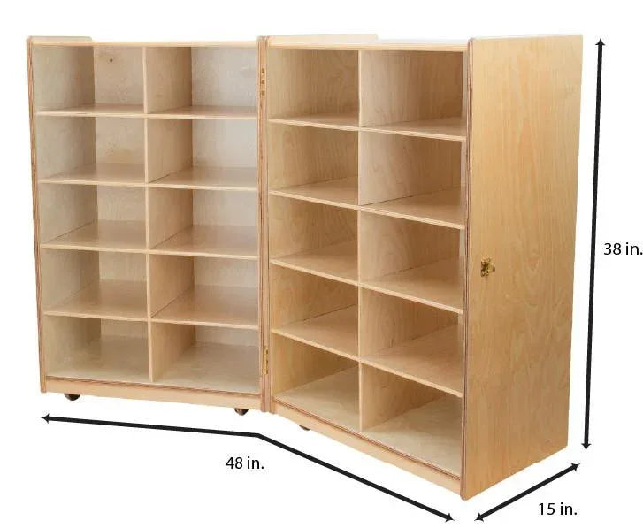 Folding Vertical Storage with (20) Brown Trays