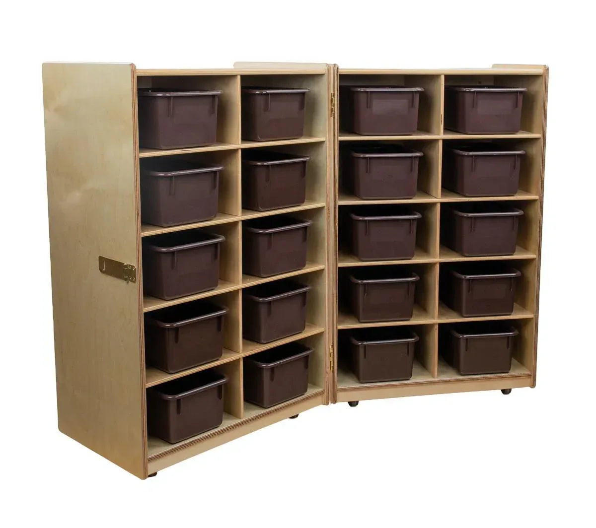Folding Vertical Storage with (20) Brown Trays