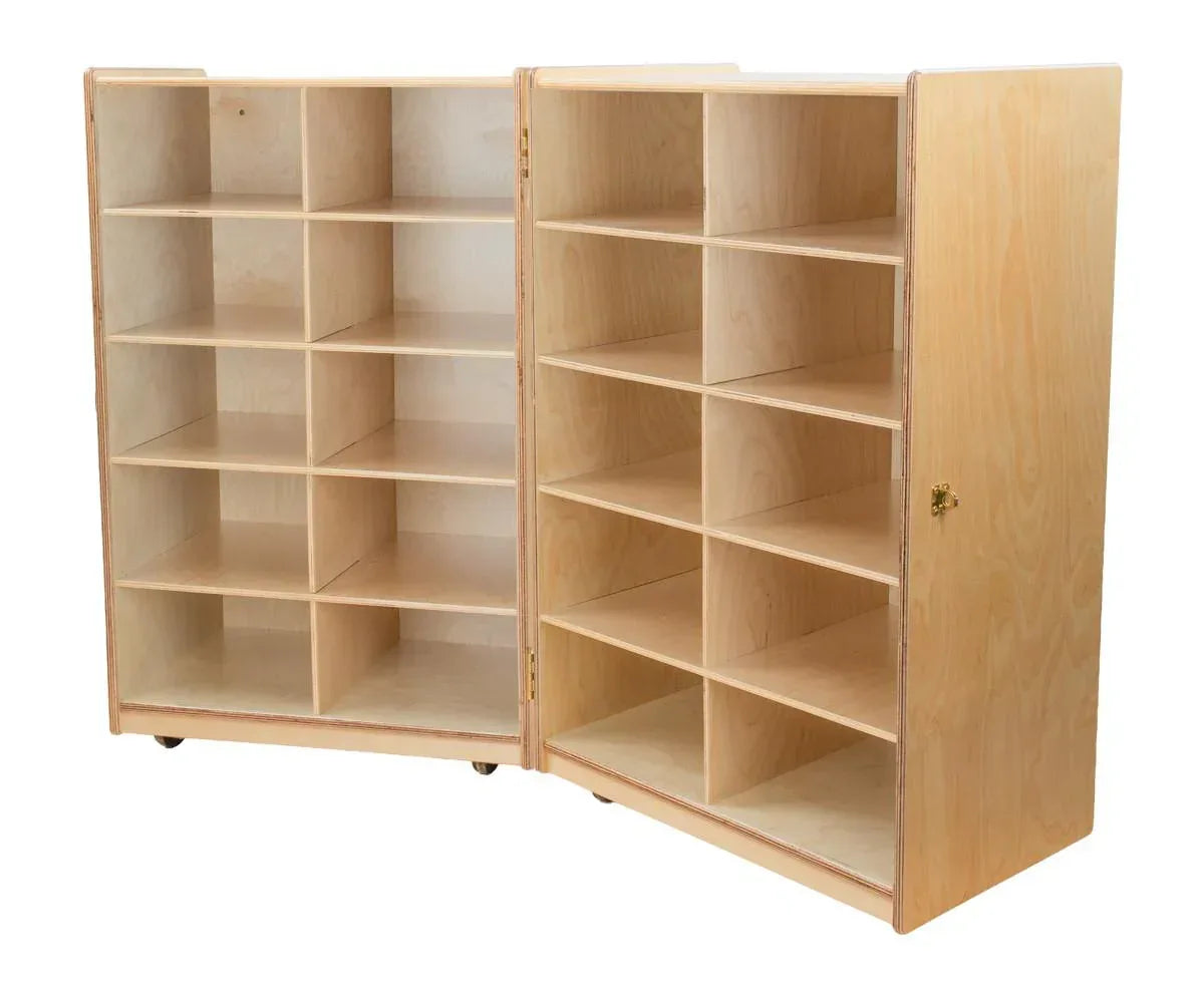 Folding Vertical Storage with (20) Brown Trays