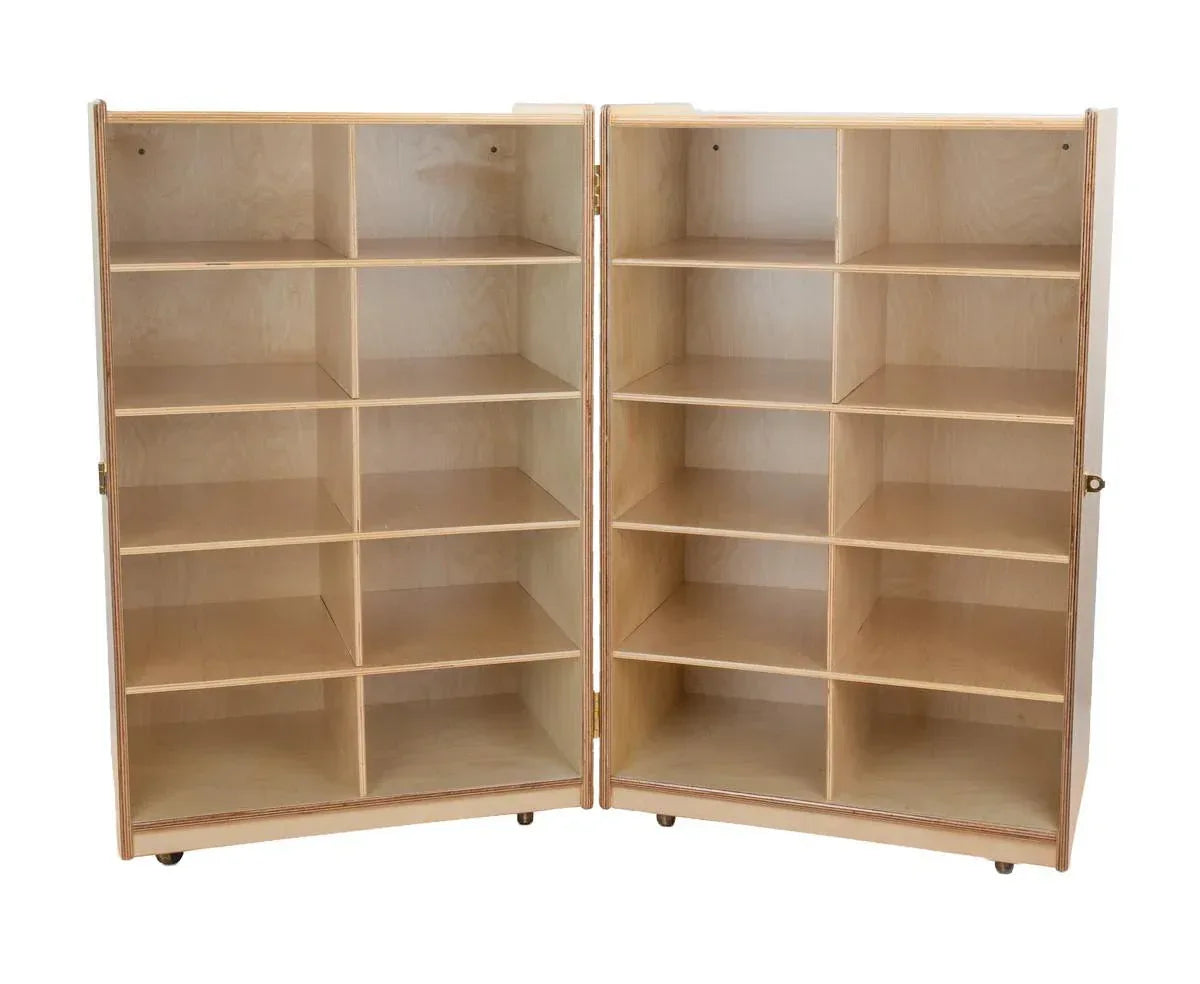 Folding Vertical Storage with (20) Brown Trays