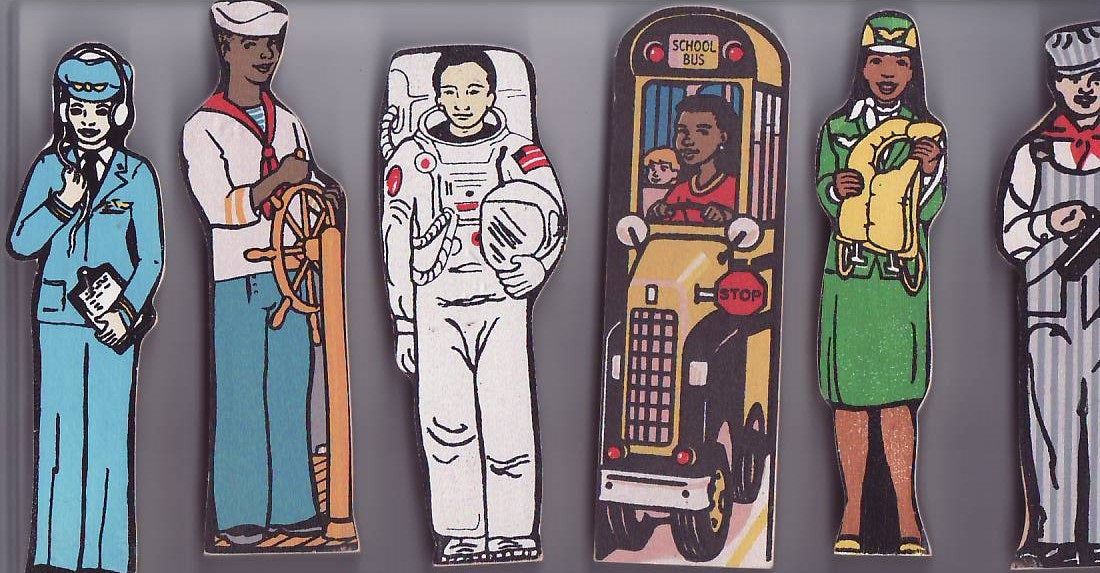 WOODEN TRANSPORTATION CAREER FIGURES G-164