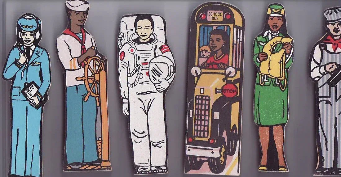 WOODEN TRANSPORTATION CAREER FIGURES G-164