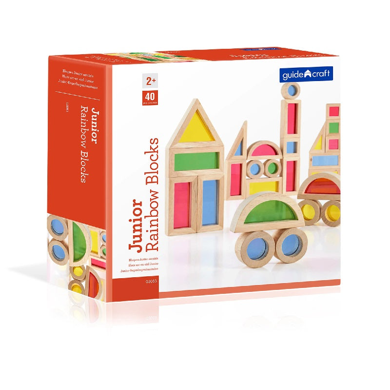 Junior Rainbow Block 40 Piece Set - Guidecraft G3083