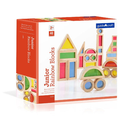 Junior Rainbow Block 40 Piece Set - Guidecraft G3083