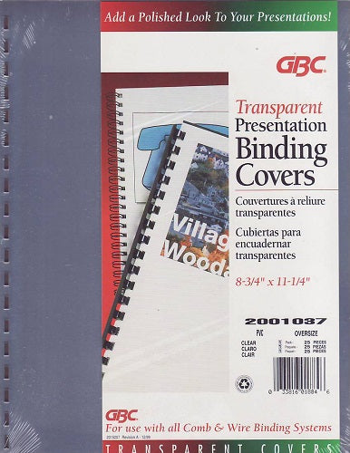 GBC Classic Presentation Binding Covers 8.75″ x 11.25″ Transparent