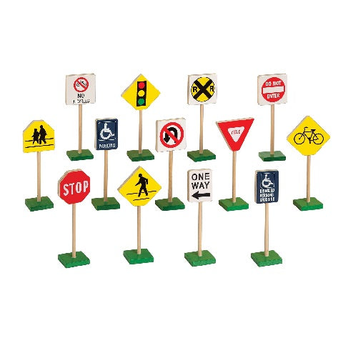 Guidecraft 7″ Block Play Traffic Signs, Set of 13