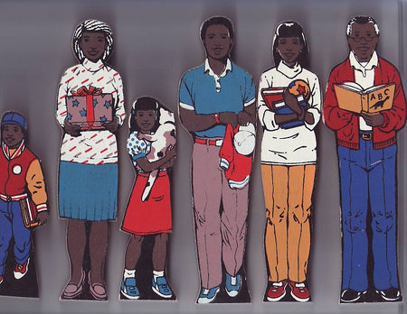 GUIDECRAFT WOODEN LARGE BLACK FAMILY GROUP PLAY FIGURES