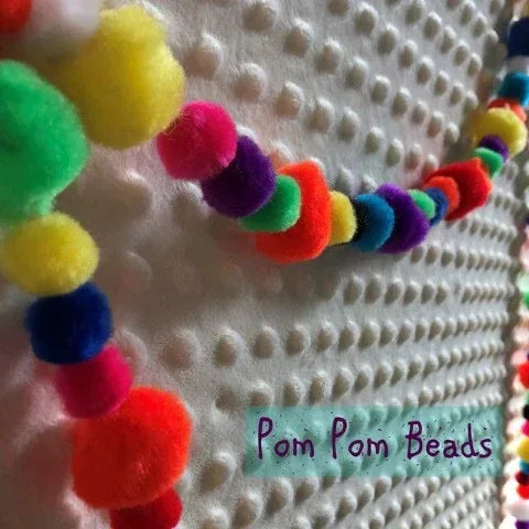 Pepperell Assorted Pom-Pom Beads - (75 pack, 1/2" and 1" mix) (11820)