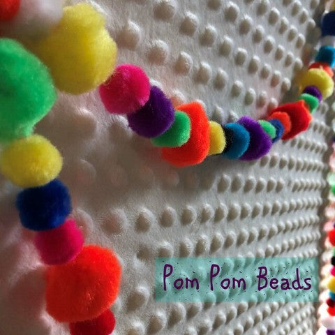 Pepperell 1" Pom-Pom Beads (50 Pack), Multicolor (11819)