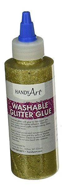Handy Art Washable Glitter Glue Assorted Colors Gold