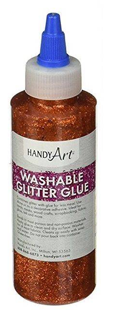 Handy Art Washable Glitter Glue Assorted Colors Orange