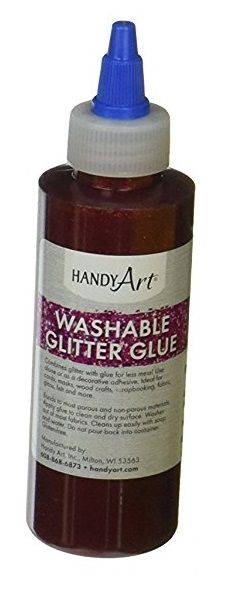 Handy Art Washable Glitter Glue Assorted Colors Red