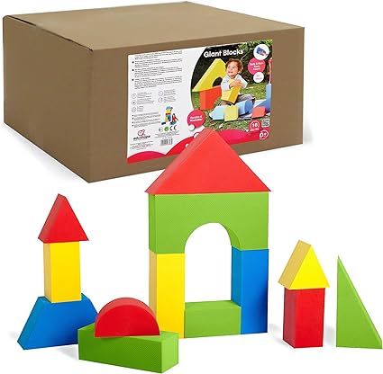 Color Edu-Blocks, GIANT, 4" thick, up to 15" long, Set of 16